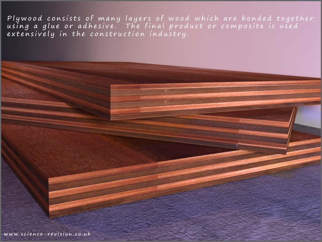 plywood is a laminate material made by gluing together many layers of wood.  